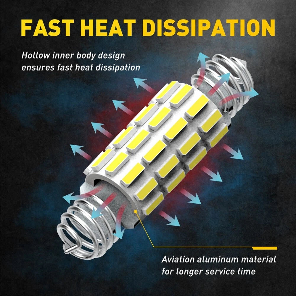 2Pcs AUXITO LED Bulb For Car 4014 24SMD 42mm Festoon 39mm Led Bulbs White