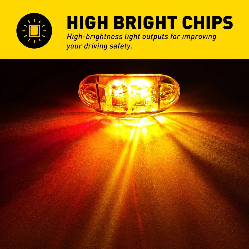 20X CLEARANCE LIGHT LED SIDE MARKER AMBER RED TRAILER TRUCK CARAVAN 12-24V AU