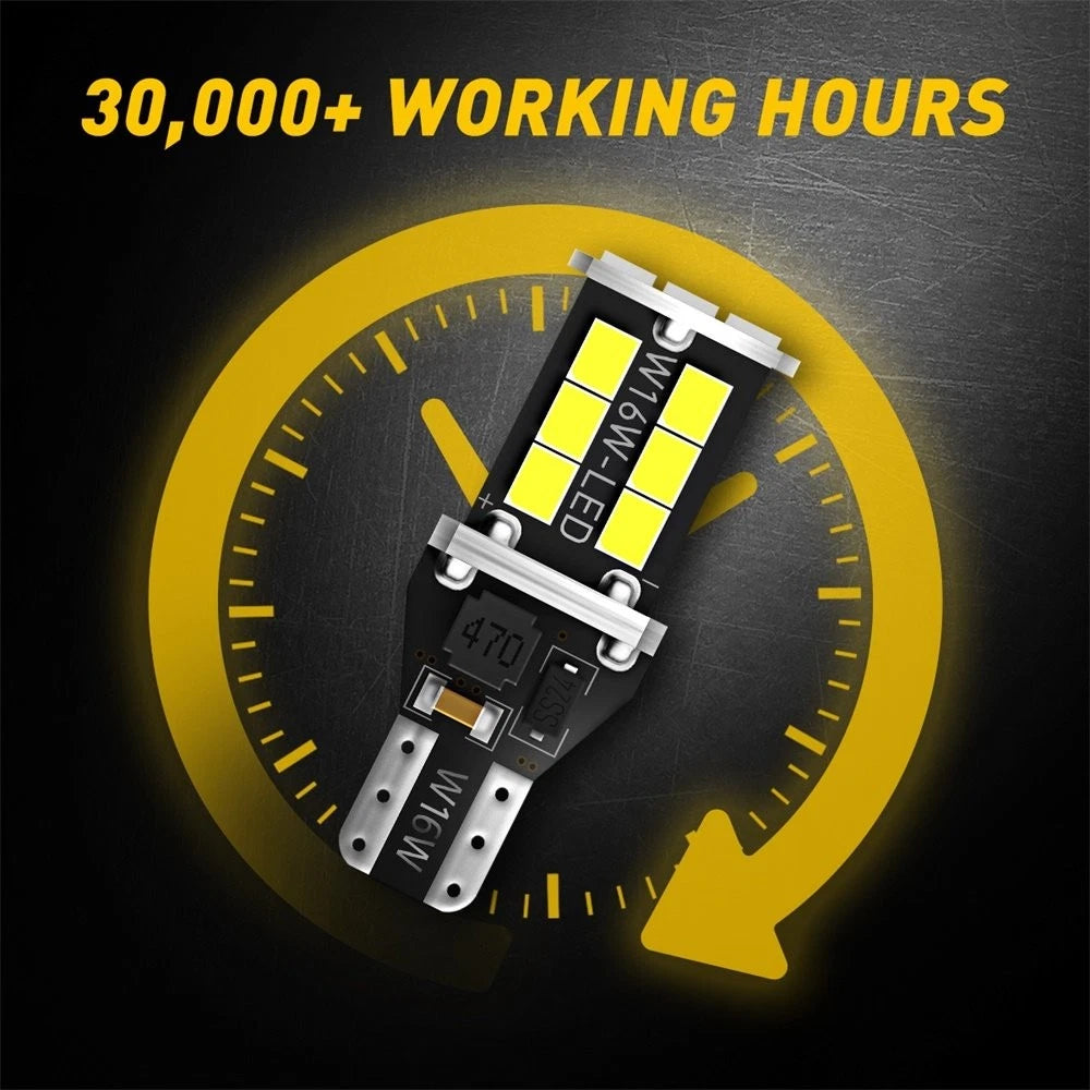 AUXITO 2PC T15 912 921 W16W LED Reverse Wedge Globe Car Light Bulb 6500K White