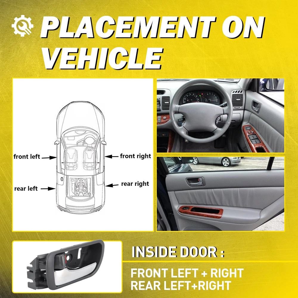 For Toyota Camry ACV36 MCV36 02~06 LH RH Front Rear Inner Door Handle Chrome 4X