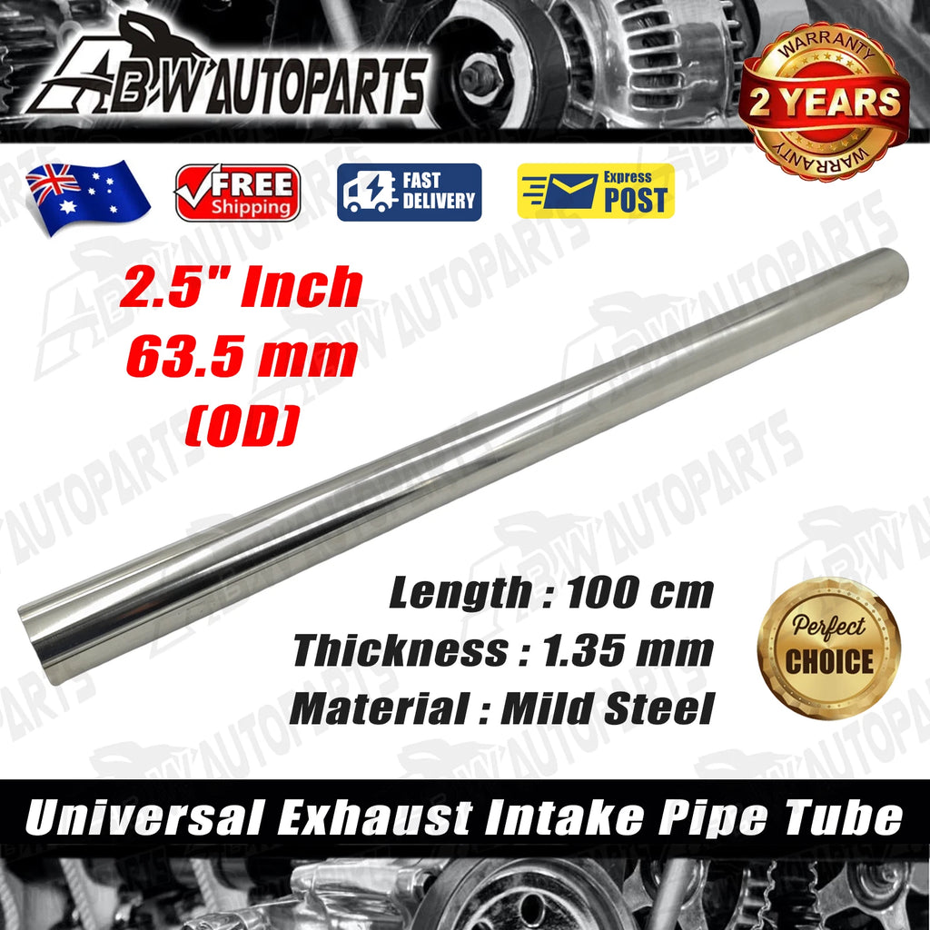 2 1/2" 2.5" Inch (63.5mm) OD Mild Steel Exhaust Tube Pipe X 1 Metre