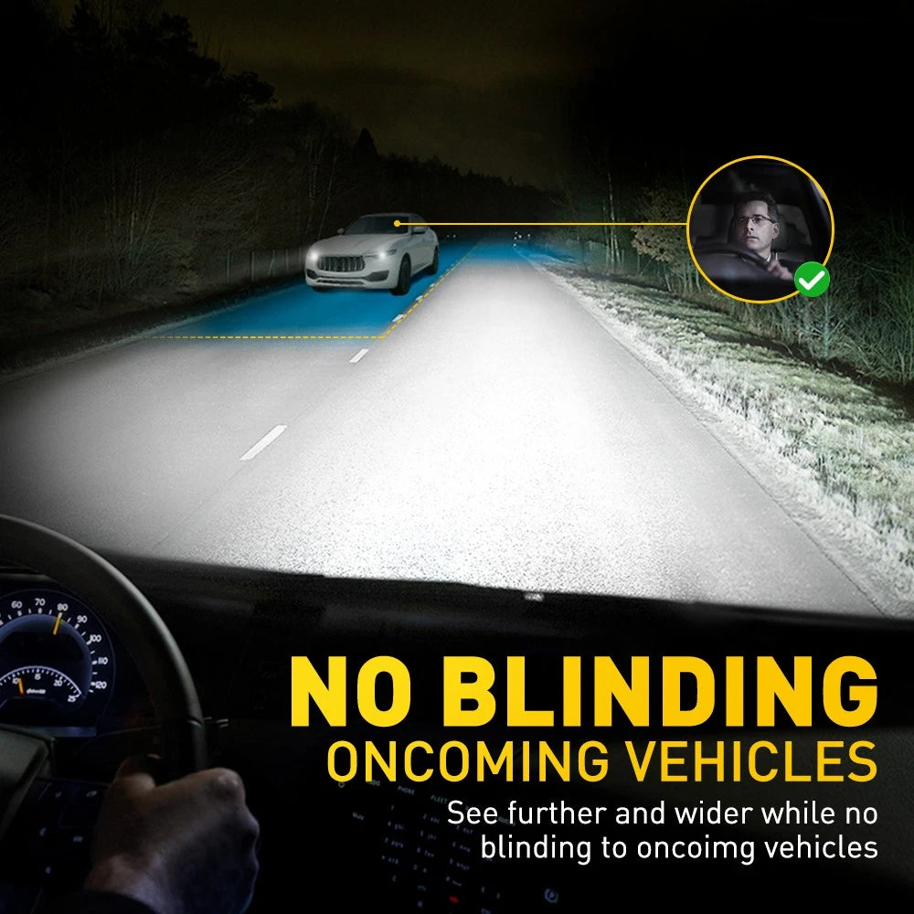 2x AUXITO H4 9003 LED Headlight 16000LM Hi/Low 60W Replace Beam Halogen Xenon