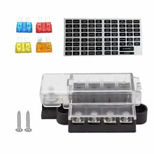 Load image into Gallery viewer, 4 Gang Fuse Box Positive Block 12v 24v Terminal Holder Circuit Fit ATO ATC Fuses
