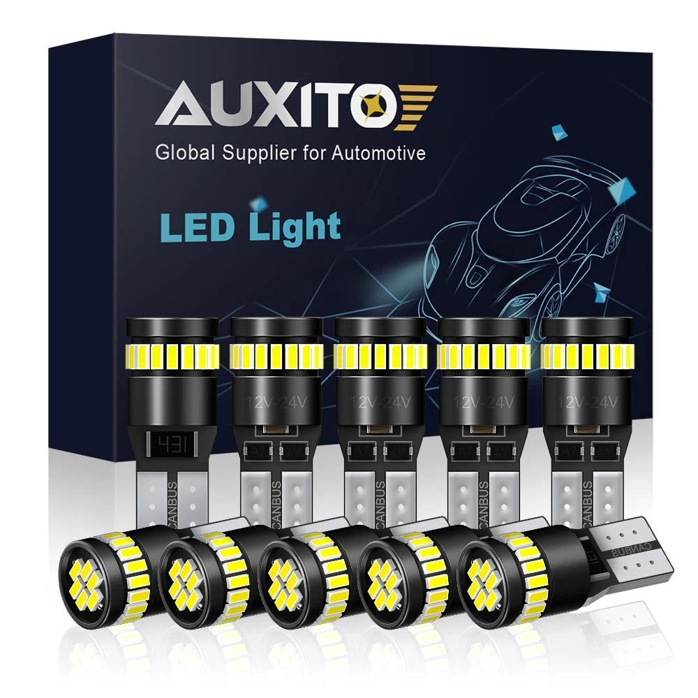 AUXITO 10X Super Bright 194 168 2825 175 T10 CANBUS Car 24SMD White LED 12V