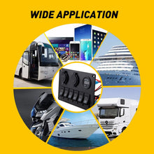 Load image into Gallery viewer, 6 Gang Switch 12V Panel LED Rocker Light Circuit Breaker For Car RV Boat Marine