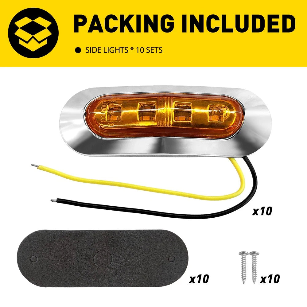 Amber LED Clearance Side Marker Light Lamp RV Truck Trailer Lorry 10-30x NEWA