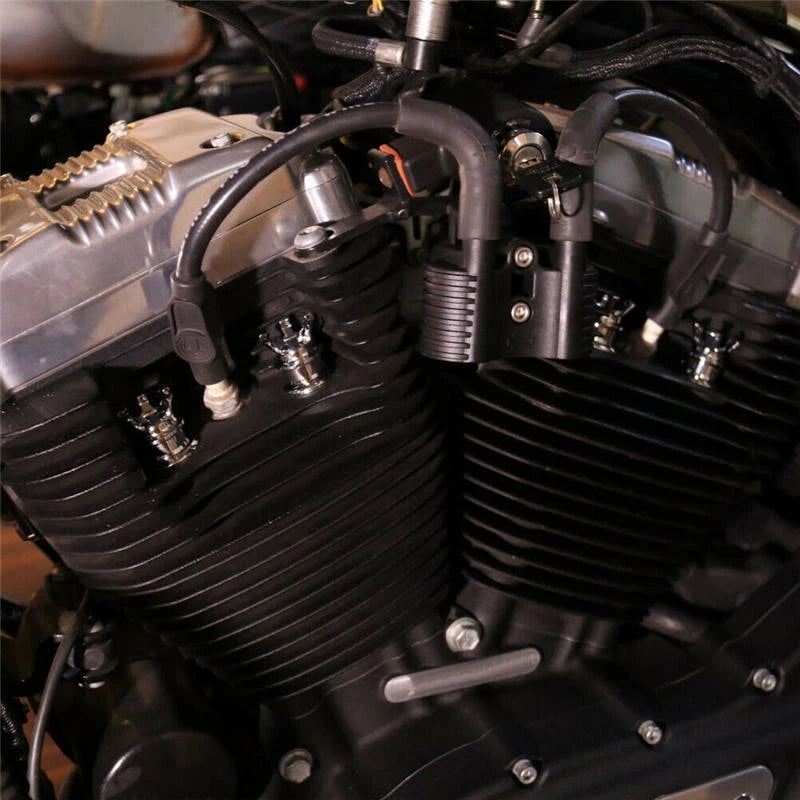 4X Crown Head Bolt Cover Spark Plug Cap Fit For Harley Sportster XL Softail Dyna