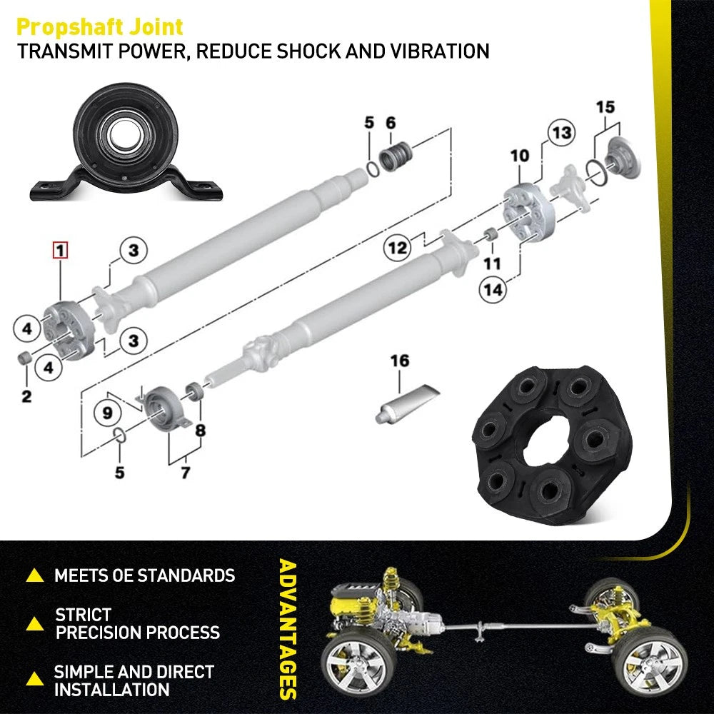 Centre Bearing + 2Pcs Driveshaft Couplings 2000-2006 For Holden Berlina VX VY