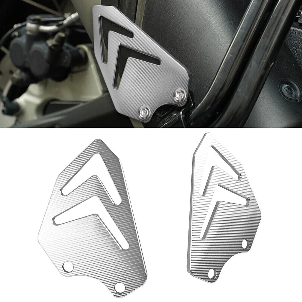 Fits For Ducati DesertX CNC Billet Passenger Heel Guards Matt Anodized Silver ST