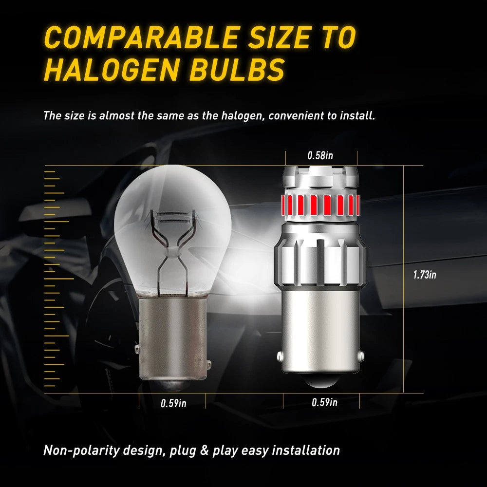 AUXITO 1195 1156 1441 p21w Turn Parking Signal LED Car light Red Reverse Bulb AU