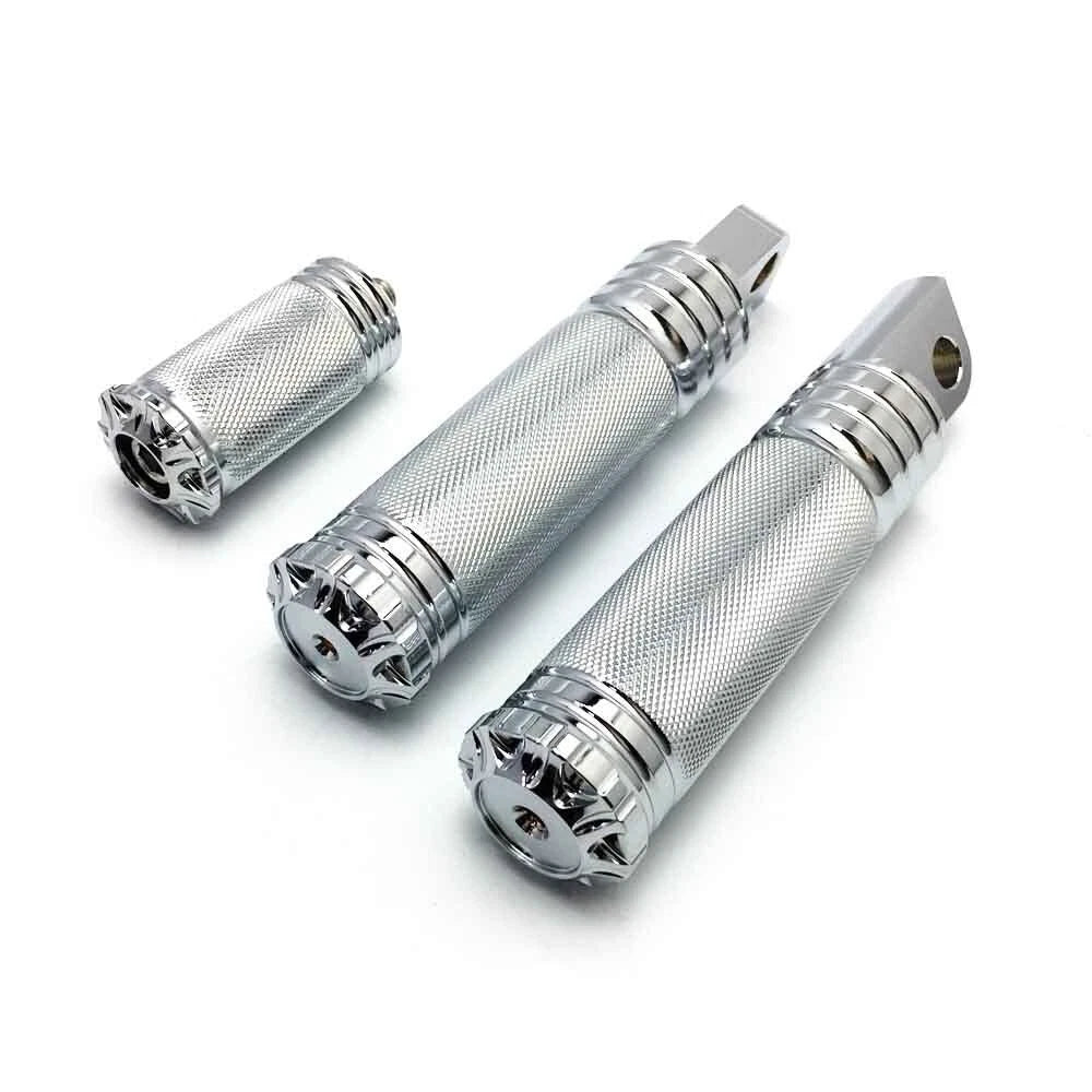Chrome CNC 1 inch foot pegs and shifter peg for Harley Sportster XL883 1200 V-Rod Dyna