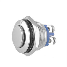 Load image into Gallery viewer, 16MM Stainless Steel Momentary Dome Top Waterproof Metal Push Button Switch 12V