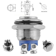 Load image into Gallery viewer, 5PCS Waterproof Stainless Steel 16mm Momentary On off Push Buttom Switch Start