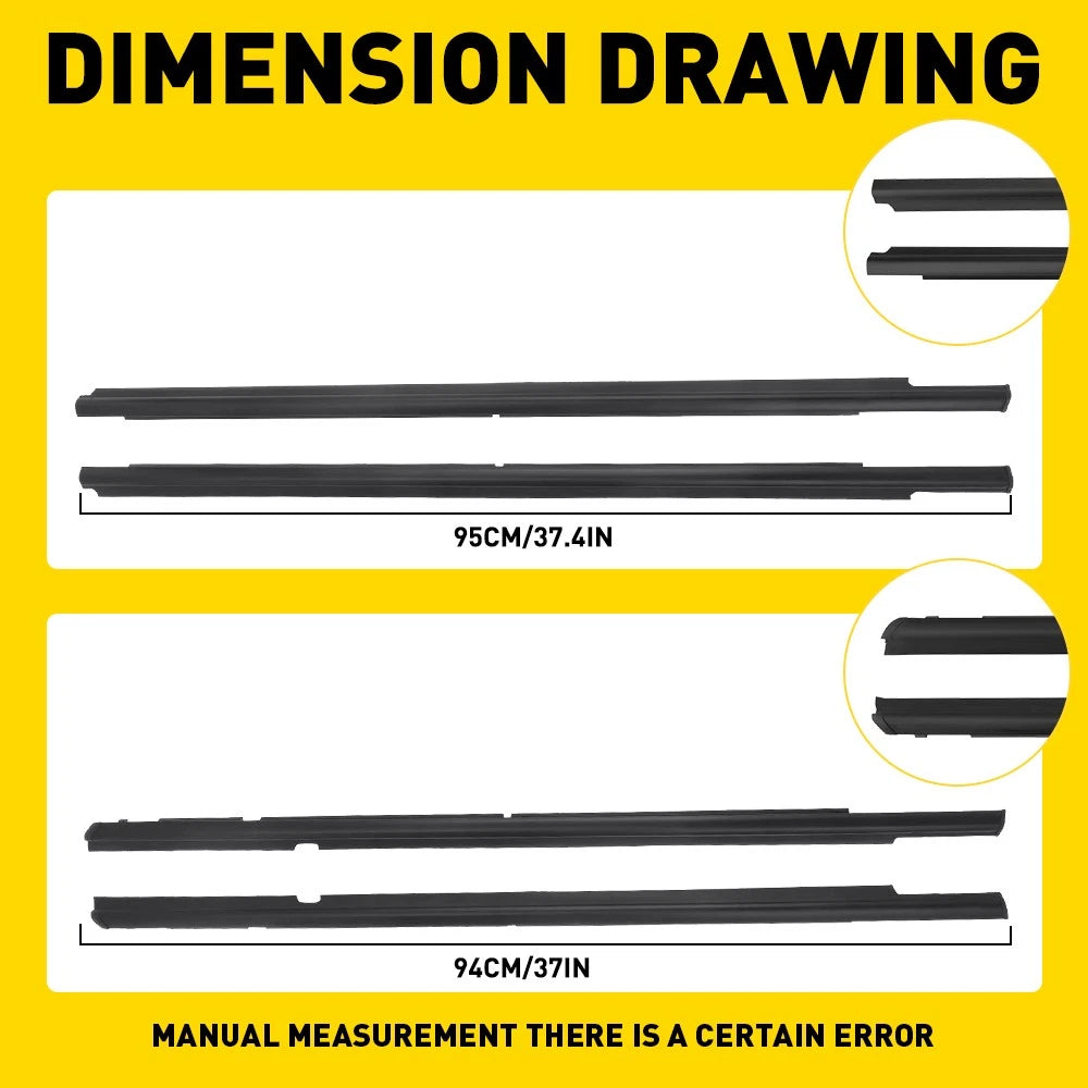 4pcs Window Seal Weather Strips 5757A017 For Mitsubishi Lancer 2008-2017 4 Doors