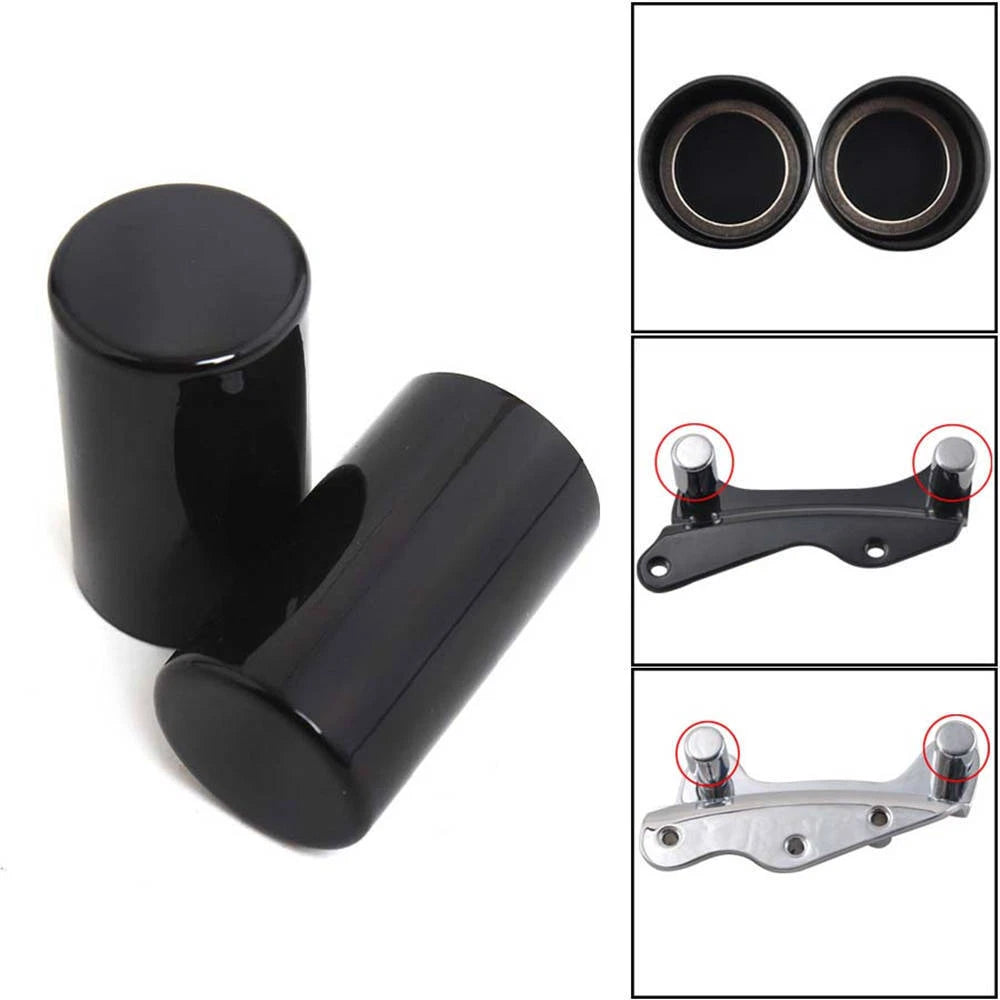 4X Black Long Docking Hardware Point Cover Kit For Harley Touring Softail Dyna
