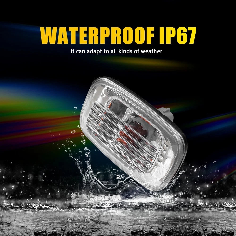 4x For 92-07 Toyota Land Cruiser LED Clear Amber Side Marker Light Indicator AU