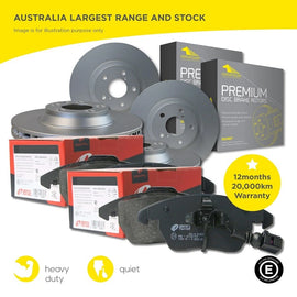 Front and Rear Brake Pads and Disc Rotors set for VW Golf 2005-2014 288mm Front