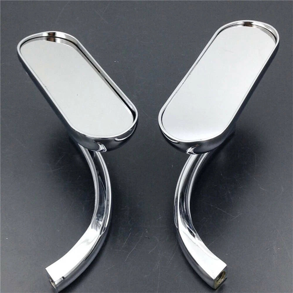 Chrome Motorcycle Mini Oval Rearview Mirrors for Harley Sportster Dyna Softail S