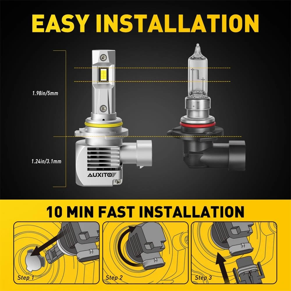 2-10x 9005 HB3 360°Lighting Super Bright Headlight LED Bulbs High Kit Beam NEWA