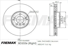Load image into Gallery viewer, Fremax Front Disc Rotors for BMW 640i F12 F13 GranCoupe 3.0 2011-2015 348mm