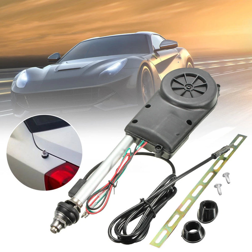 Car Electric Aerial Radio Automatic Booster Power Antenna w/ Amount for AM/FM