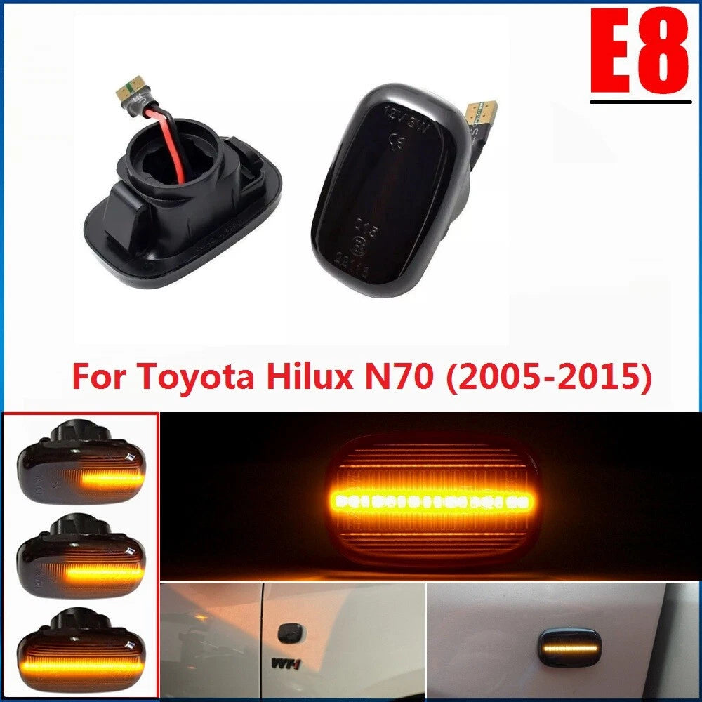 Toyota Hilux N70 dynamic LED side indicator signal light lamp set 2005–2015