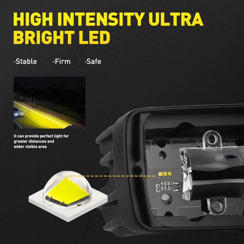 2-20x 6in LED Work Light Bar Flood Spot Driving Fog Lamp Amber Yellow For UTV A2