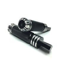 Load image into Gallery viewer, Black CNC 1" Motorcycle Handlebar Grips + Foot Pegs for Harley Sportster Dyna ST