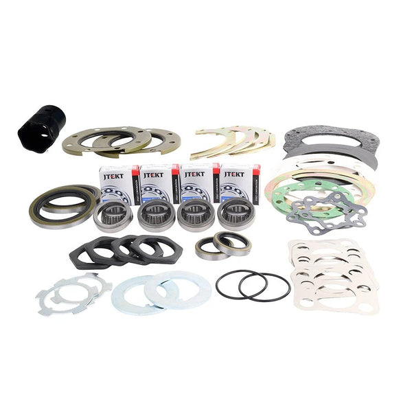 Swivel hub repair kit with Koyo bearings and hub nut socket for Toyota Hilux LN46–LN111