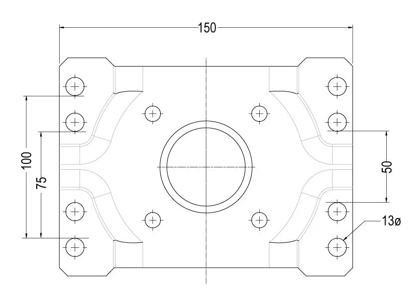 Jockey Wheel Clamp Fixed Bracket Removable 8 Holes suit U Bolts Trailers Caravan