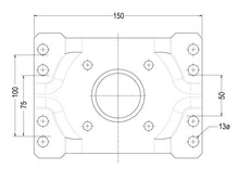 Load image into Gallery viewer, Jockey Wheel Clamp Fixed Bracket Removable 8 Holes suit U Bolts Trailers Caravan