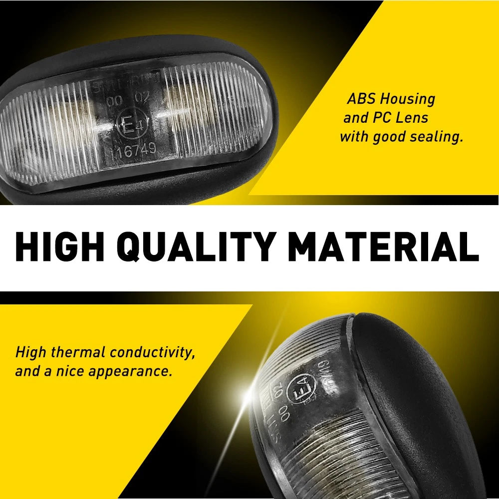 10/20/40X LED Clearance Lights Side Marker Amber Red Indicators Trailer Truck A