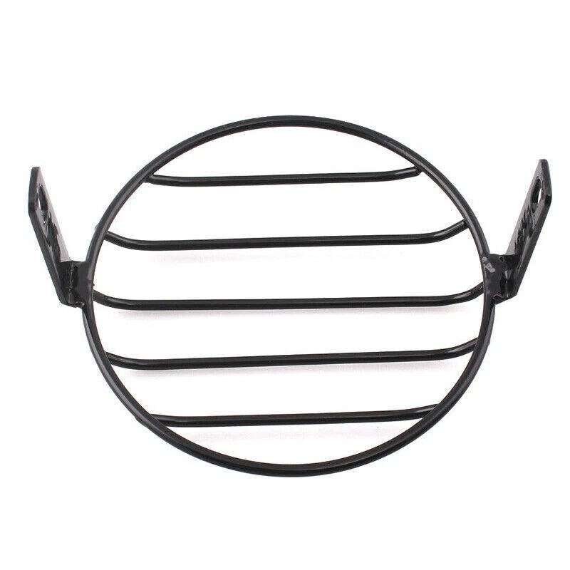 6.5'' Black Headlight Mesh Grill Retro Guard Motorcycle Headlamp Light Cover ST