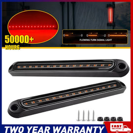 2X 3in1 15 LED Tail Lights Stop Reverse Indicator Ute Trailer Caravan Truck Boat