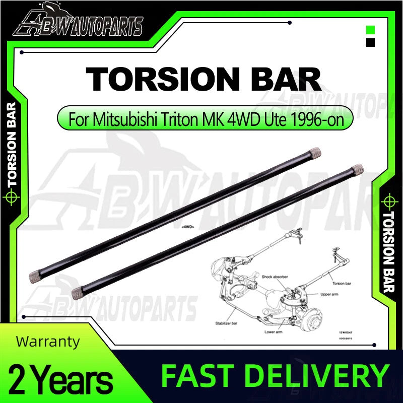 2" Rate Increased Torsion Bars for MITSUBISHI TRITON MK 40mm Lift Heavy Duty