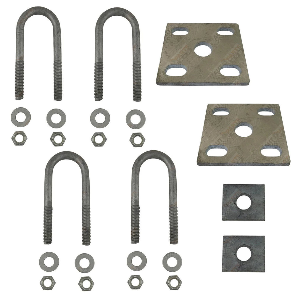 U Bolts Kit 39mm Round x 5.0" Galvanised Boat Trailer Fish Plates Axle Pads