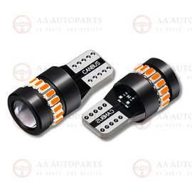 LED T10 W5W Amber Yellow Orange Projector Indicator Bulb Globes Pair 2PCS