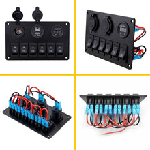 Load image into Gallery viewer, 6 Gang Switch Panel Relay Circuit Control For Box Car Boat Marine 12V LED Light