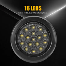 Load image into Gallery viewer, 4x 4 Inch Round 12V Reverse Brake Turn Signal 16LED Truck Tail Lights Amber Red