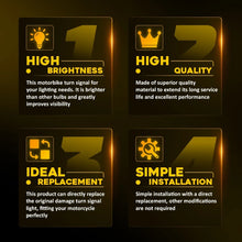 Load image into Gallery viewer, 4x Motorcycle Indicators Bullet Turn Signal Lights Amber Blinkers Chrome Lamp AU