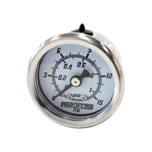 Load image into Gallery viewer, Aeroflow 1-1/2" 0-15 PSI Pressure Gauge White Face Black Pointer