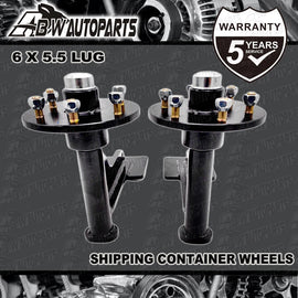 SHIPPING CONTAINER WHEELS (PAIR) With Land Cruiser Hubs