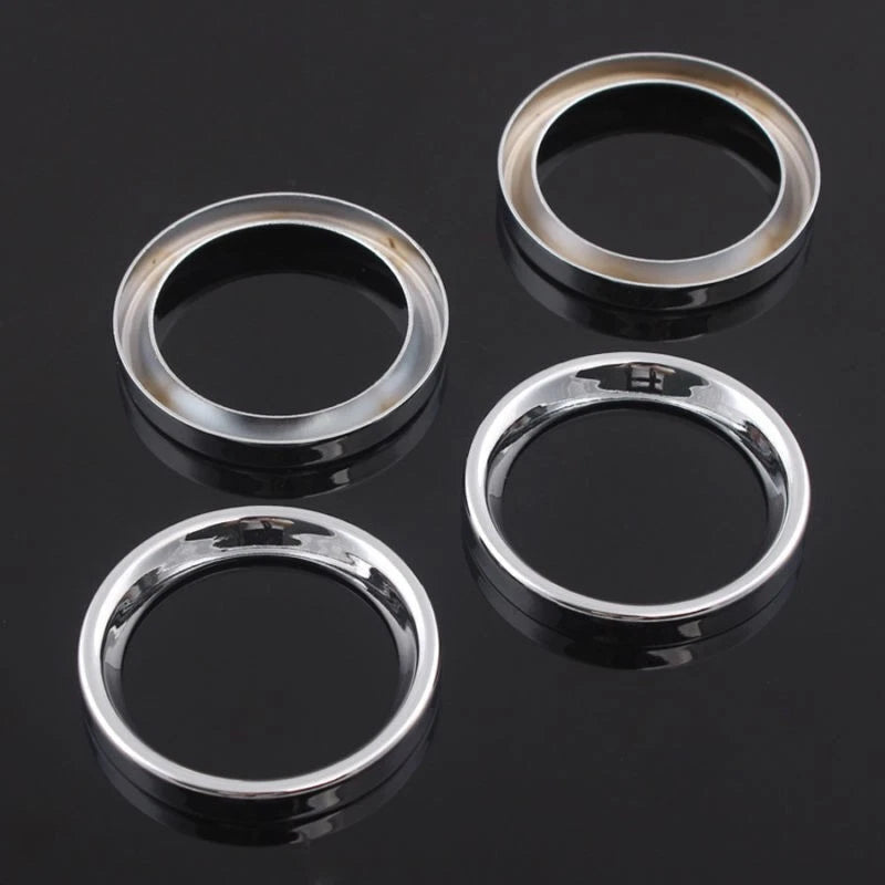 9 x Chrome Stereo Accent Speedometer Speaker Trim Ring Set for Harley Touring ST