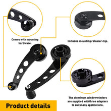 Load image into Gallery viewer, 2PCS Universal Aluminum Manual Billet Car Window Crank Handle Winder Lever Black