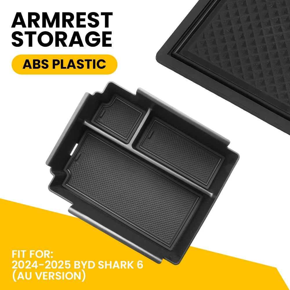 Car Armrest Storage Center Console Tray Box For 2024-2025 BYD SHARK 6 Organizer