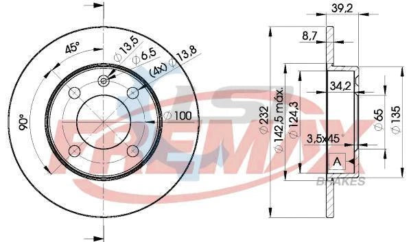 Fremax Rear Disc Rotors for Volkswagen Polo 66 TDI 6R 1.6 10-14 4 Studs