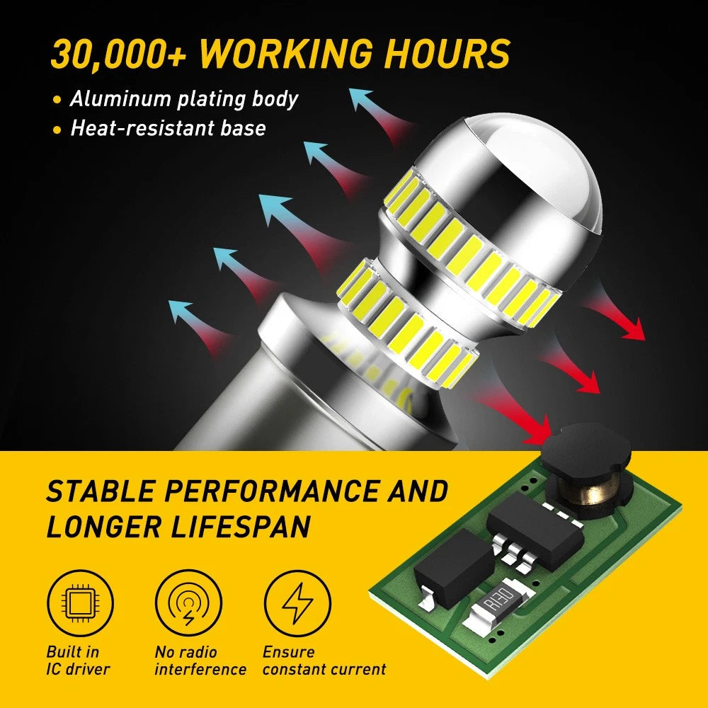 2-10x AUXITO 1156 BA15S P21W Canbus LED Reverse Stop Light Turn Bulb Globe NEWA