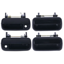 4pc FRONT & REAR Outer Door Handle Textured Black for Toyota Hilux 88-97