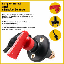 Load image into Gallery viewer, 2x Disconnect 12V Battery Isolator Power Switch Cut Off Kill Key Car Marine Boat