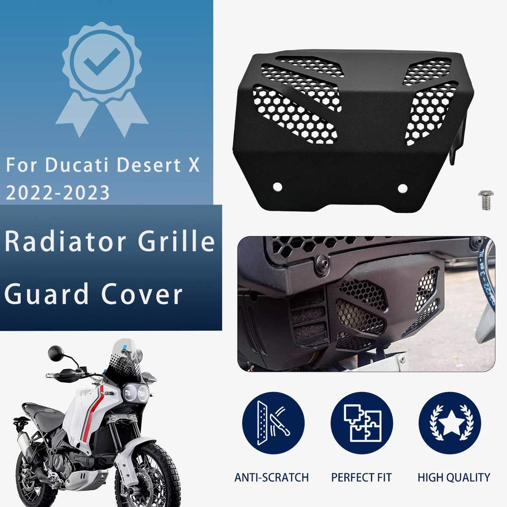 Black Engine Grille Radiator Guard Protector Cover For Ducati Desert X 2022-2023